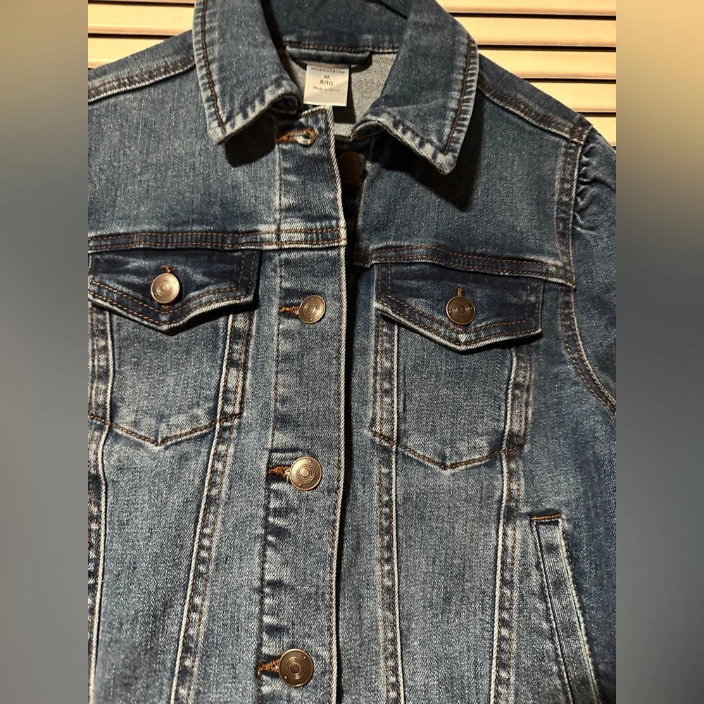 Nordstrom Denim Jean Jacket Button Down 6 Pocket Girl’s 8/10